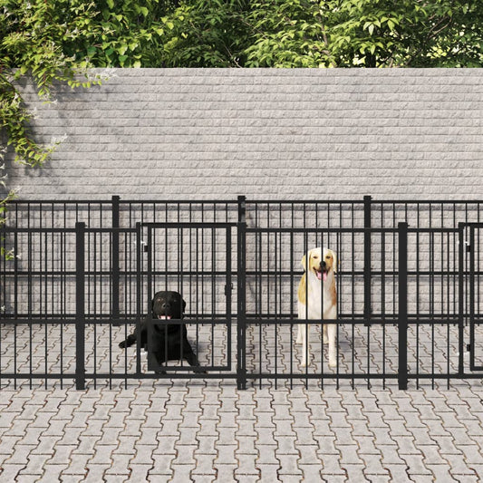 Outdoor Hondenkennel Staal 15,02 m²