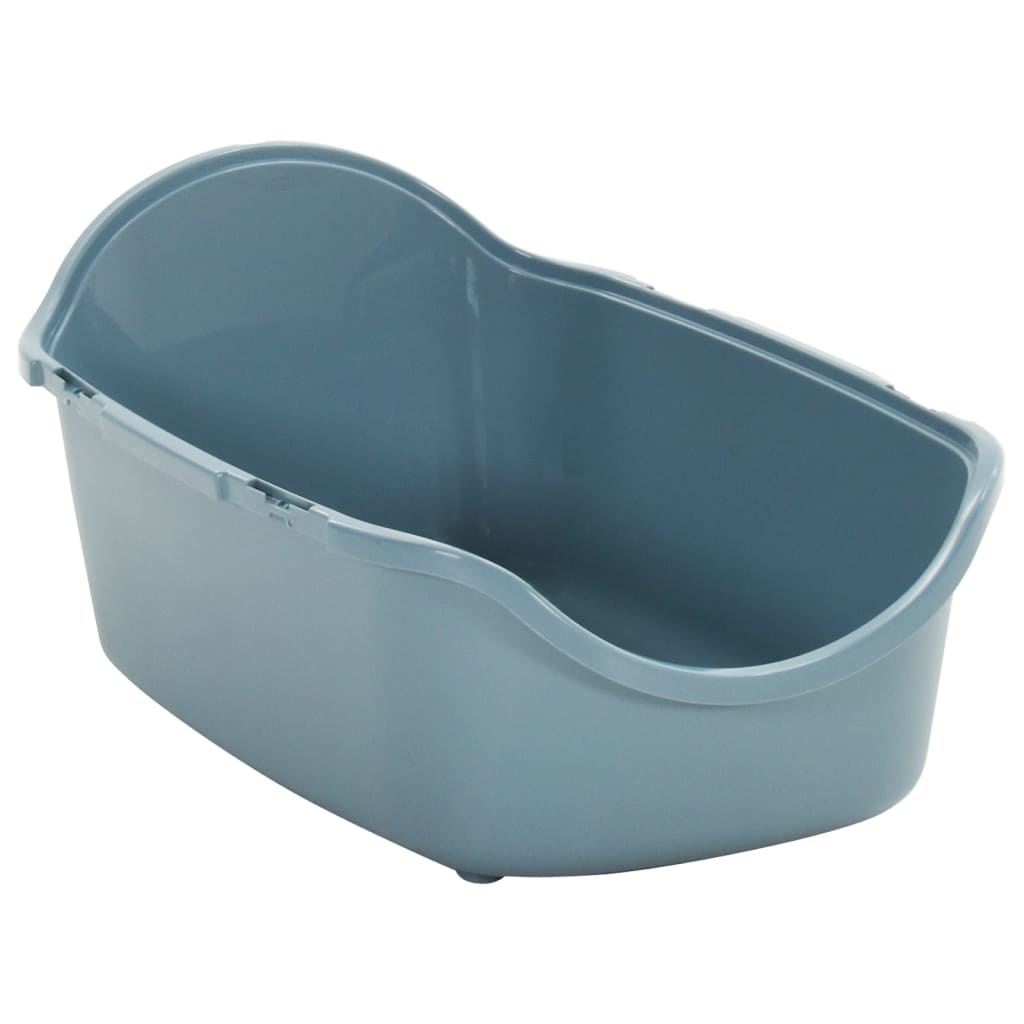 vidaXL Cat Litter Tray with Cover White and Blue 56x40x40 cm PP