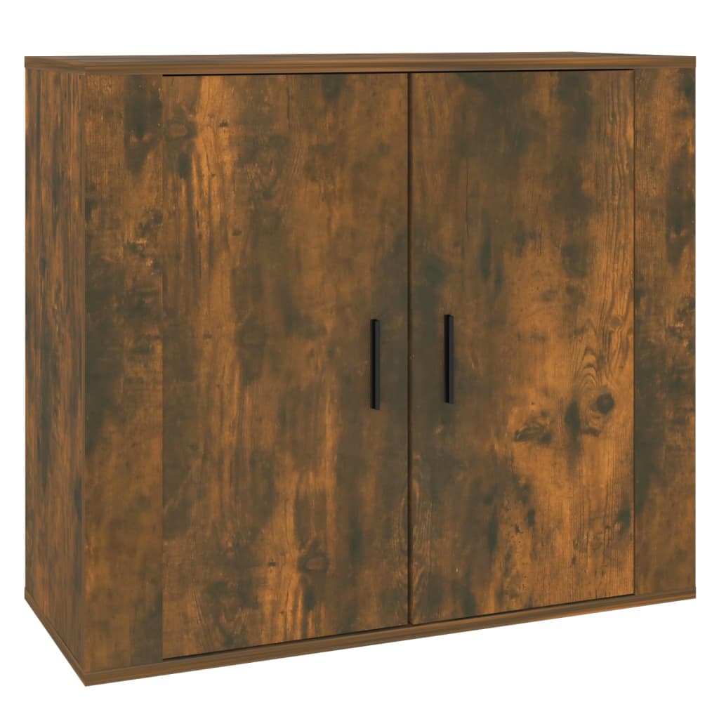 Buffet Chêne Fumé 80x33x70 cm Bois D'ingénierie