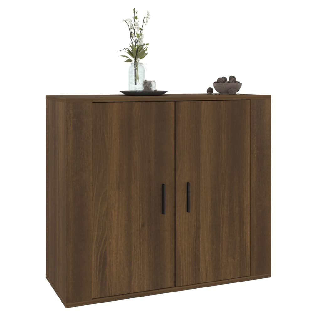 Buffet chêne brun 80x33x70 cm bois d'ingénierie