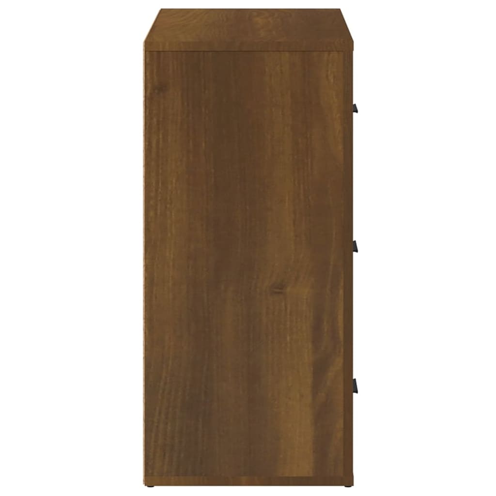 Buffet chêne brun 80x33x70 cm bois d'ingénierie