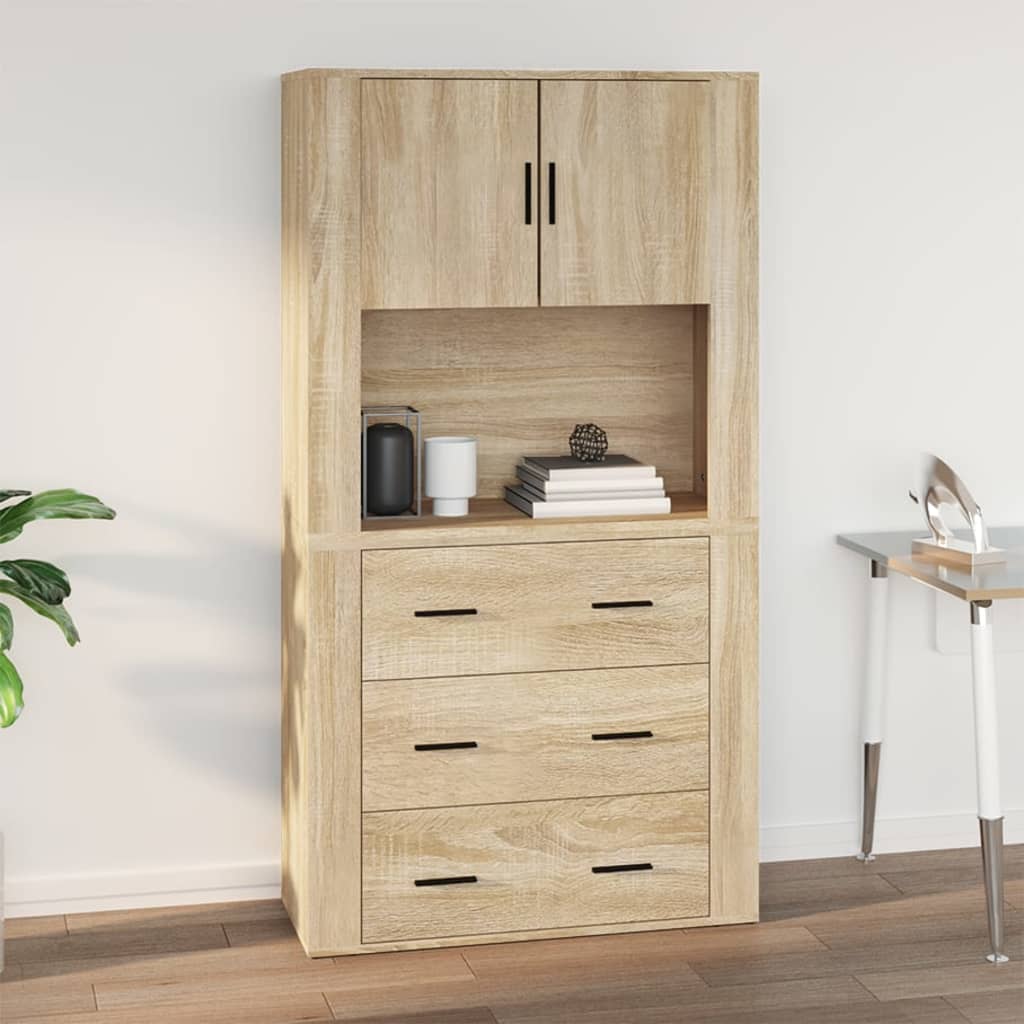 vidaXL Wall Cabinet Sonoma Oak 80x33x80 cm Engineered Wood