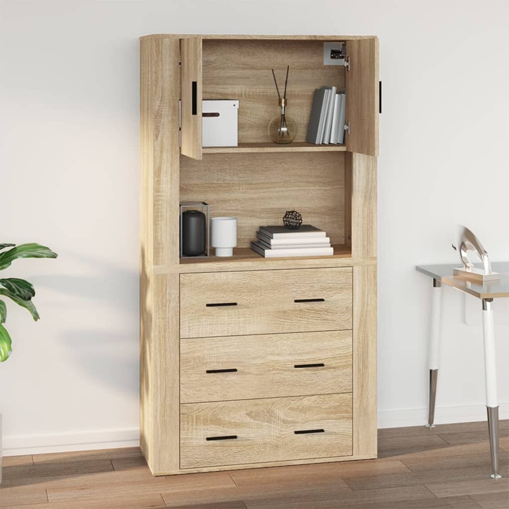 vidaXL Wall Cabinet Sonoma Oak 80x33x80 cm Engineered Wood