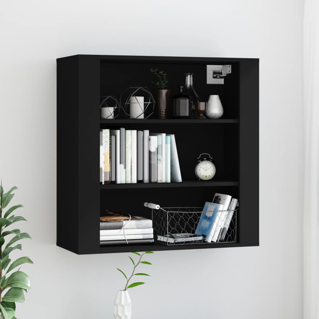 vidaXL Wall Cabinet Black 80x33x80 cm Engineered Wood