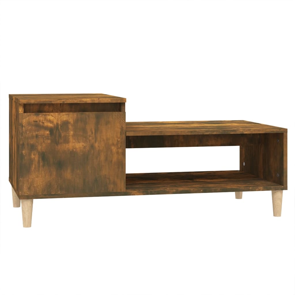 Table Basse Chêne Fumé 100x50x45 cm Bois D'ingénierie