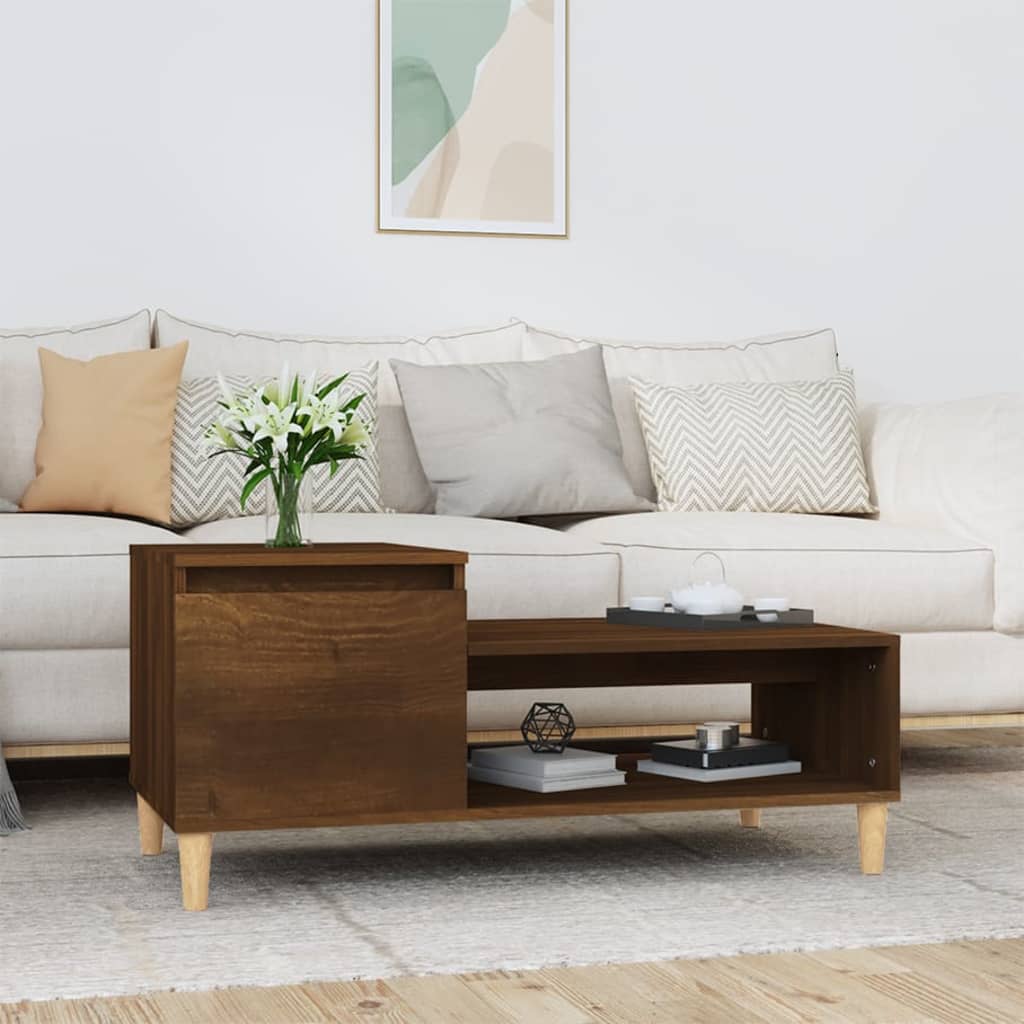 vidaXL Coffee Table Brown Oak 100x50x45 cm Engineered Wood