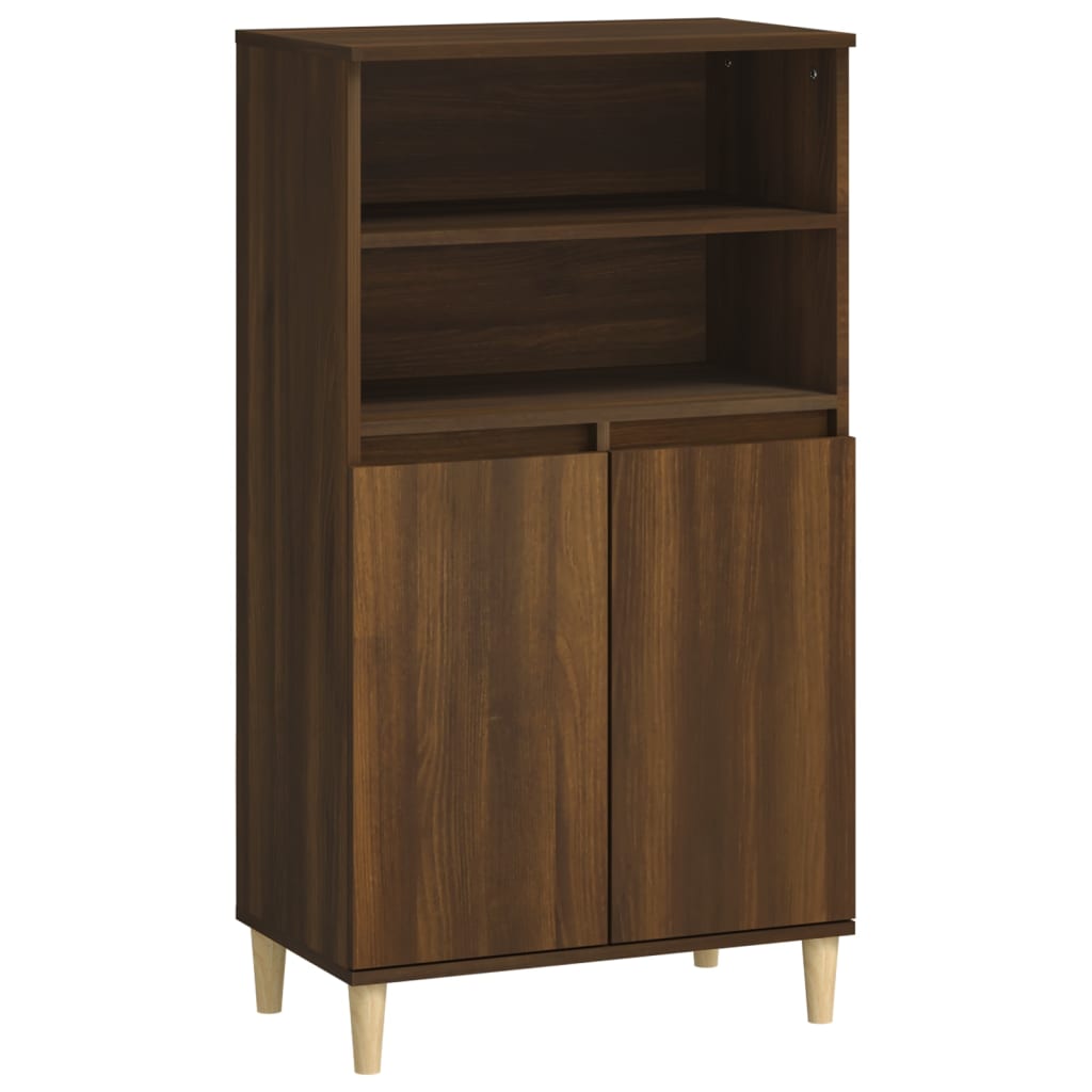 Buffet haut Chêne brun 60x36x110 cm Bois d'ingénierie