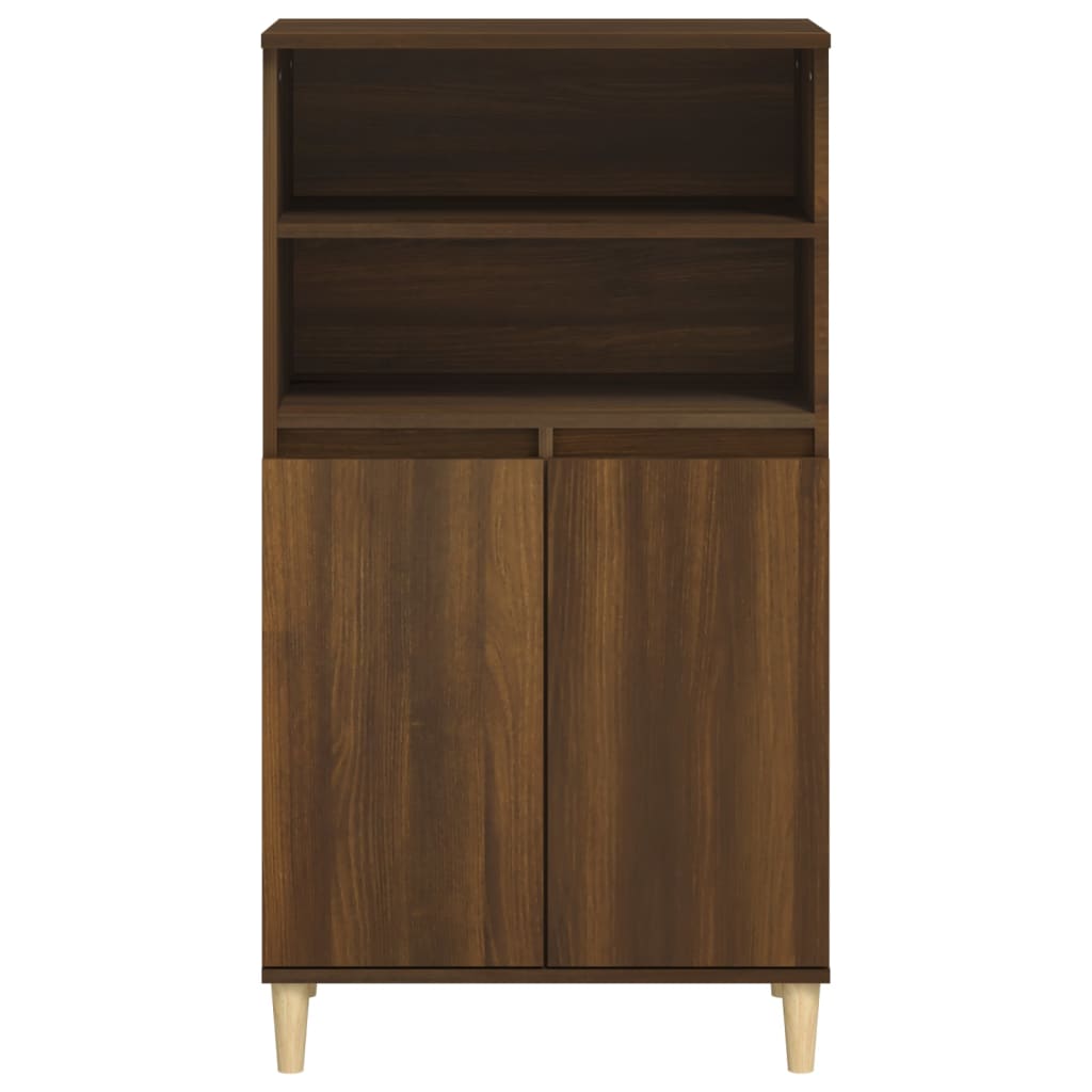 Buffet haut Chêne brun 60x36x110 cm Bois d'ingénierie