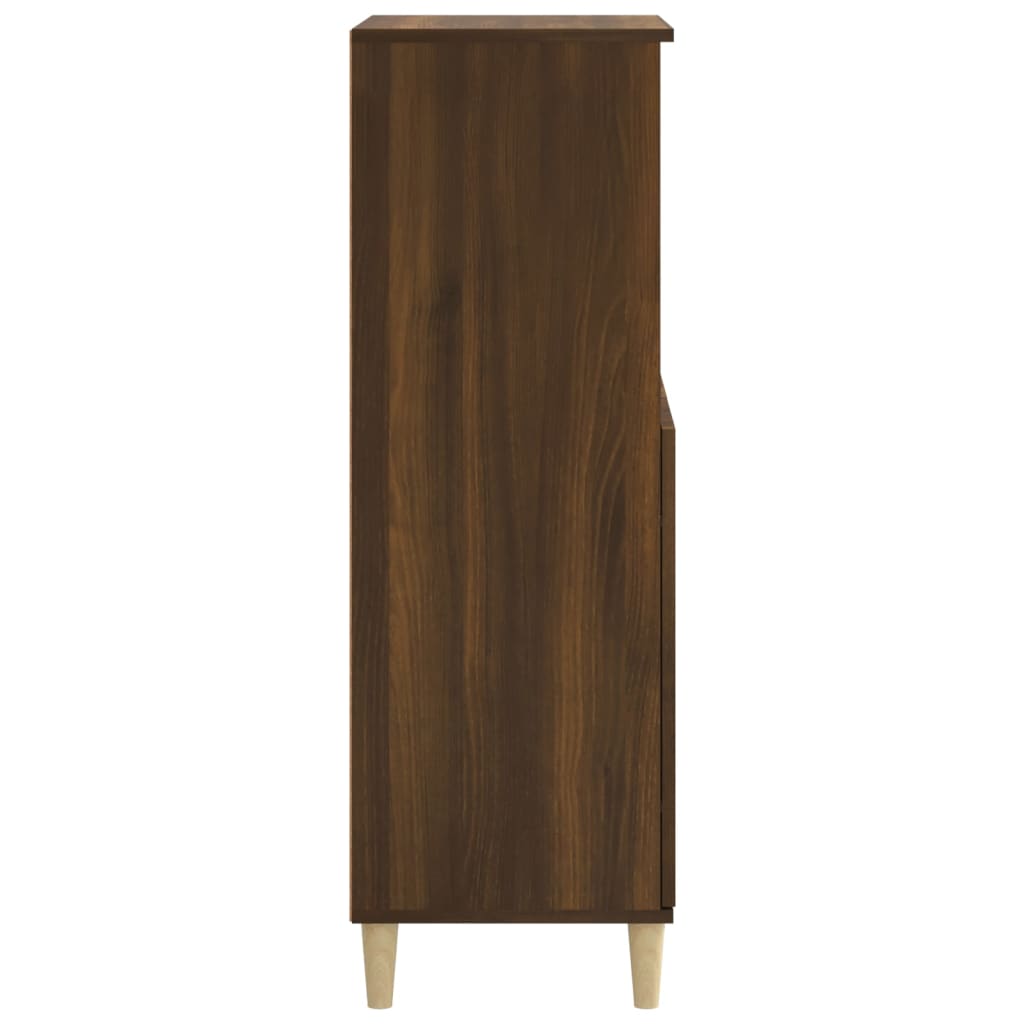 Buffet haut Chêne brun 60x36x110 cm Bois d'ingénierie