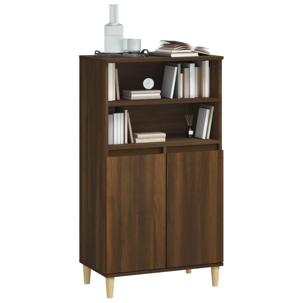 Buffet haut Chêne brun 60x36x110 cm Bois d'ingénierie