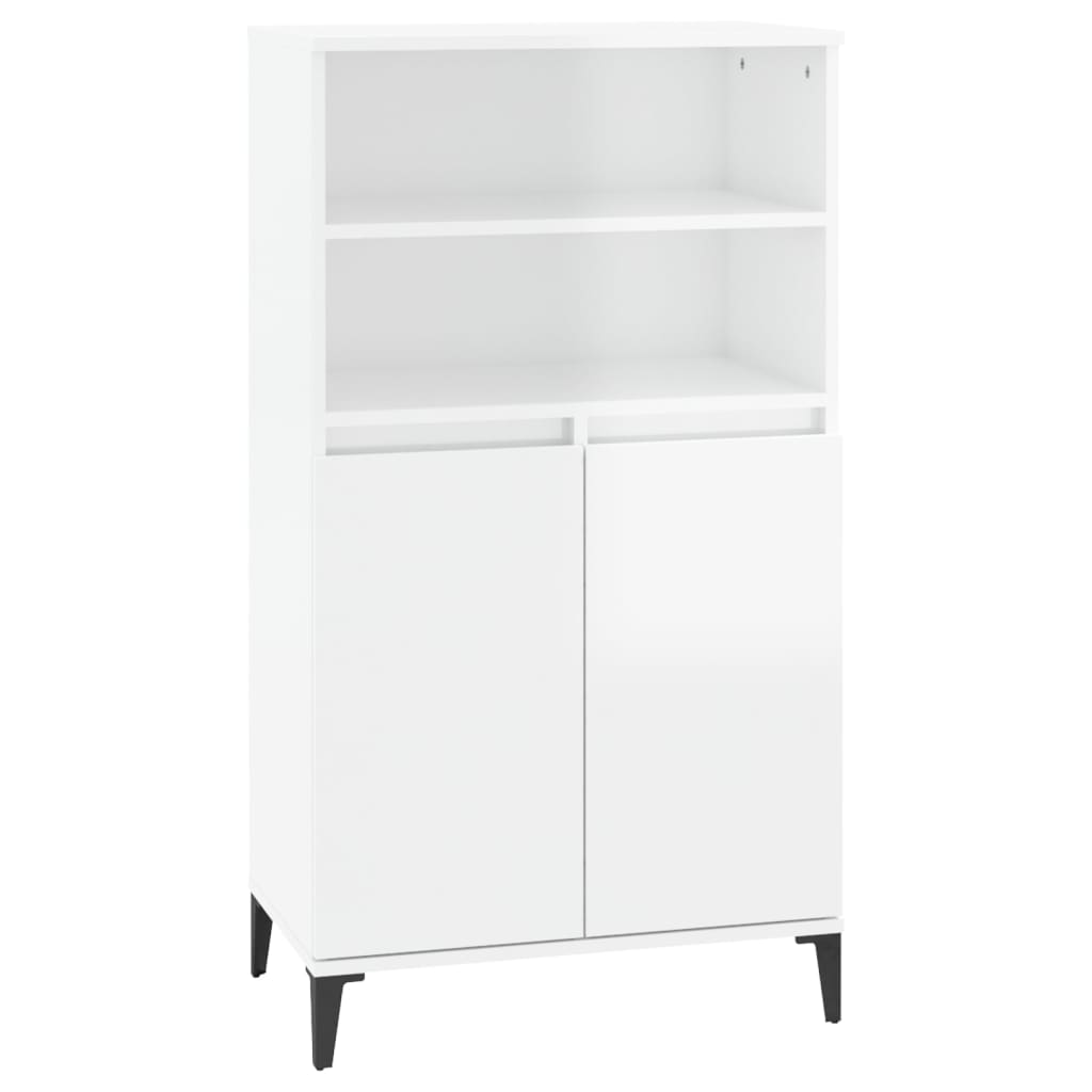 vidaXL Highboard High Gloss White 60x36x110 cm Engineered Wood