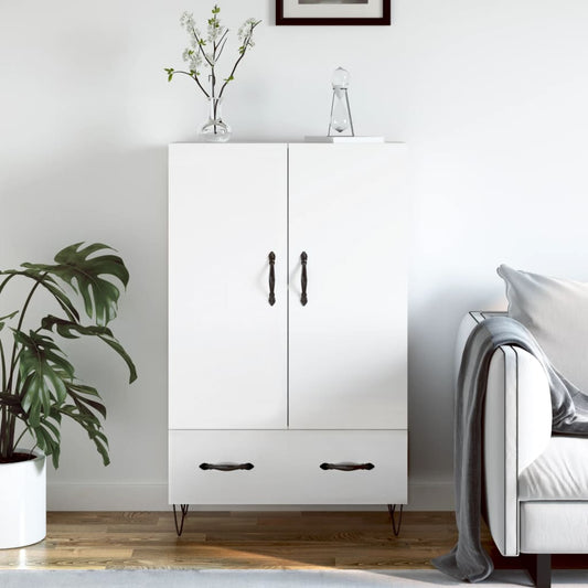 vidaXL Highboard High Gloss White 69.5x31x115 cm Engineered Wood