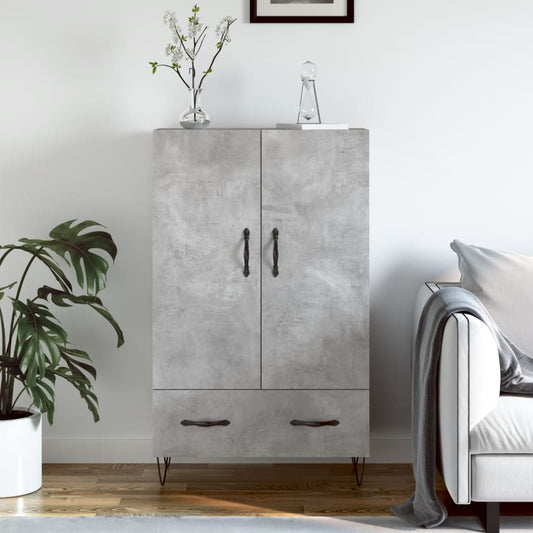 vidaXL Highboard Concrete Grey 69.5x31x115 cm Engineered Wood