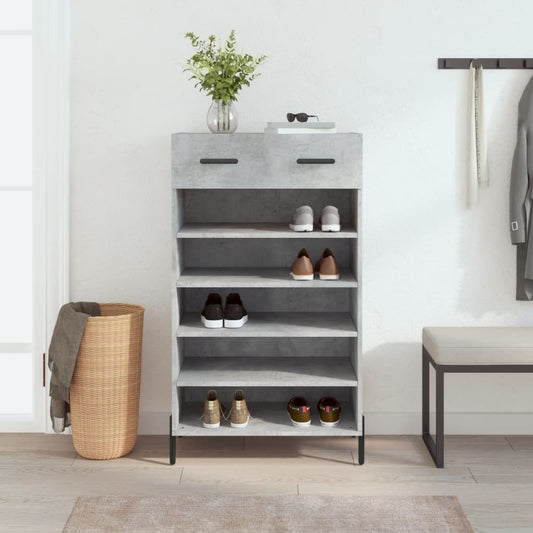 vidaXL Shoe Cabinet Concrete Grey 60x35x105 cm Engineered Wood