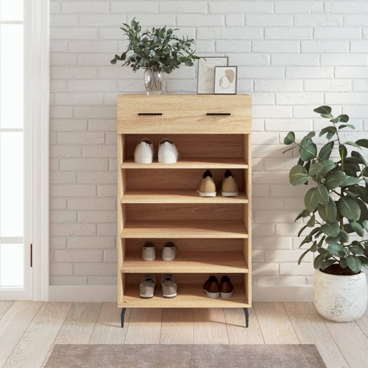 vidaXL Shoe Cabinet Sonoma Oak 60x35x105 cm Engineered Wood