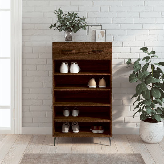 vidaXL Shoe Cabinet Brown Oak 60x35x105 cm Engineered Wood