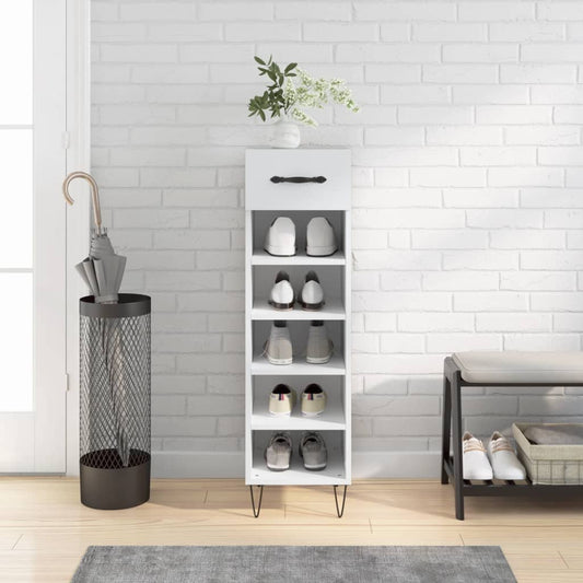 vidaXL Shoe Cabinet White 30x35x105 cm Engineered Wood