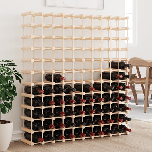 vidaXL Wine Rack for 120 Bottles 112.5x23x123.5 cm Solid Wood Pine