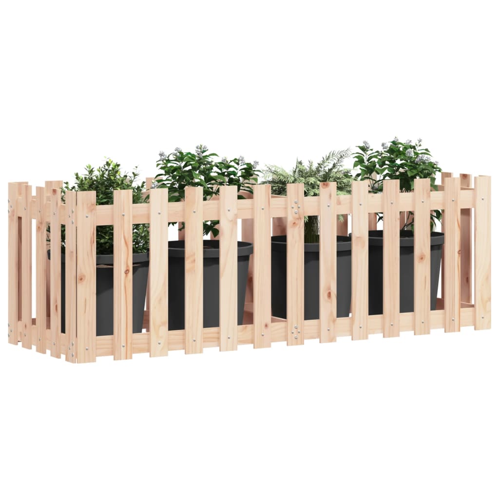 vidaXL Garden Raised Bed with Fence Design 150x50x50 cm Solid Wood Pine
