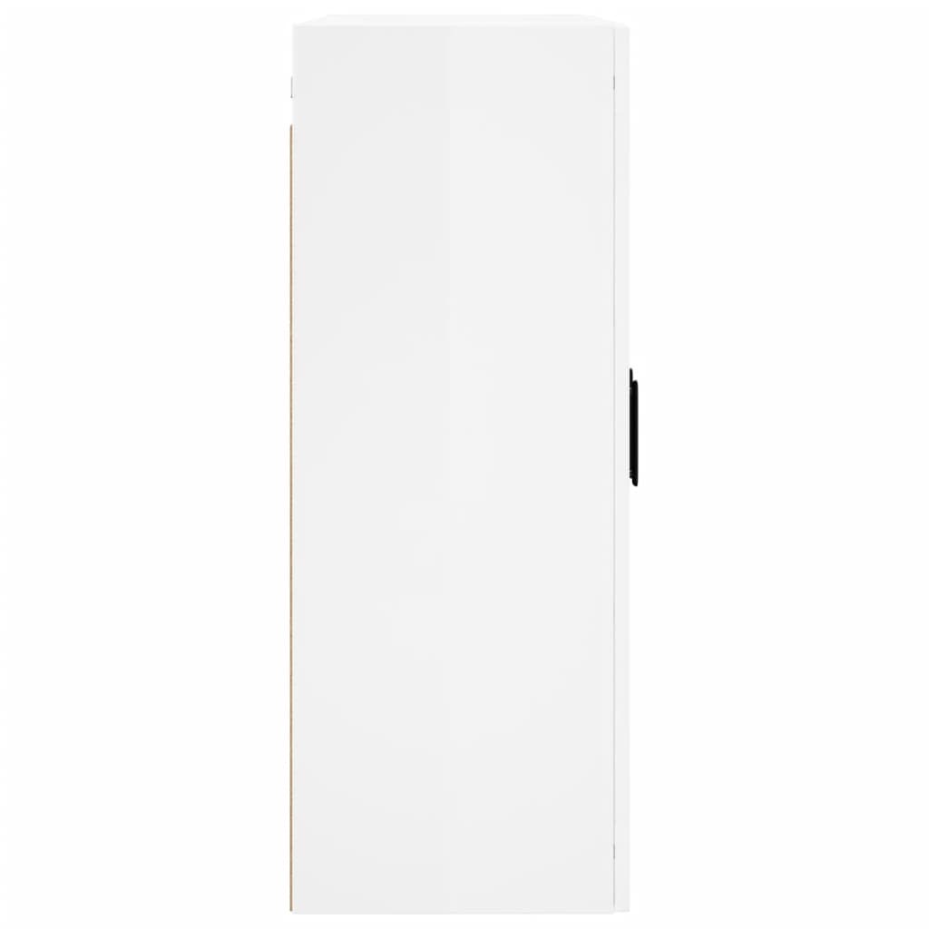 vidaXL Wall Mounted Cabinet High Gloss White 69.5x34x90 cm