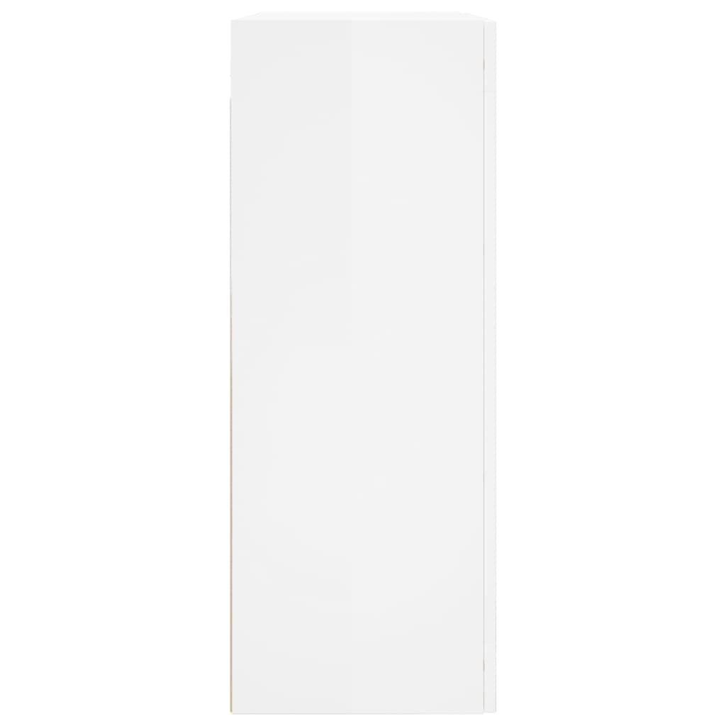 vidaXL Wall Mounted Cabinet High Gloss White 69.5x34x90 cm