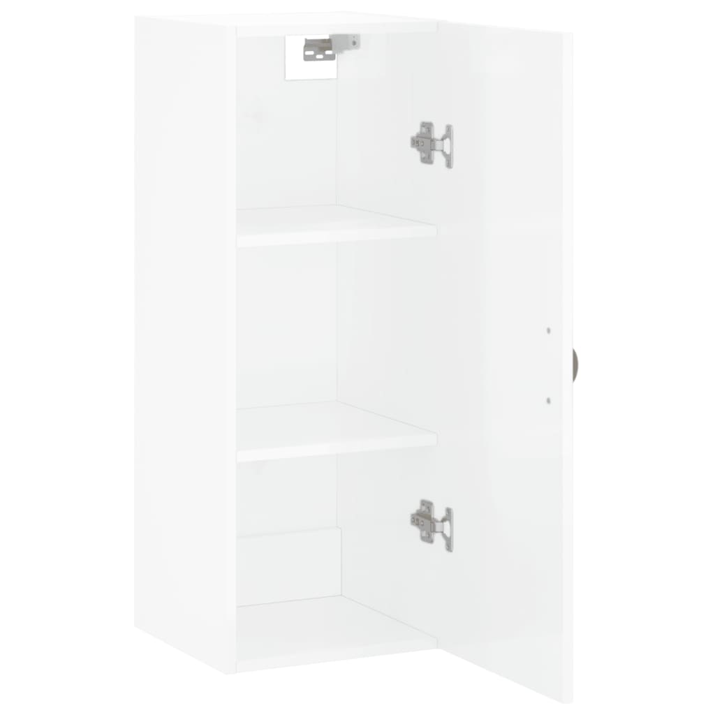 vidaXL Wall Mounted Cabinet High Gloss White 34.5x34x90 cm