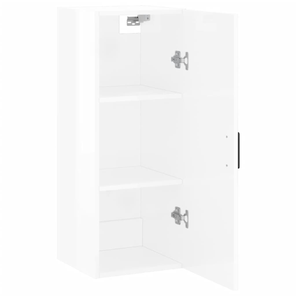 vidaXL Wall Mounted Cabinet High Gloss White 34.5x34x90 cm