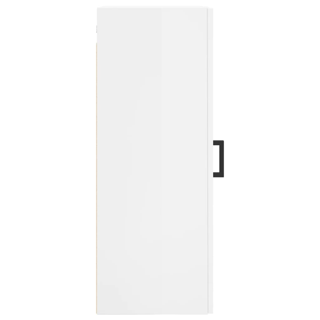 vidaXL Wall Mounted Cabinet High Gloss White 34.5x34x90 cm