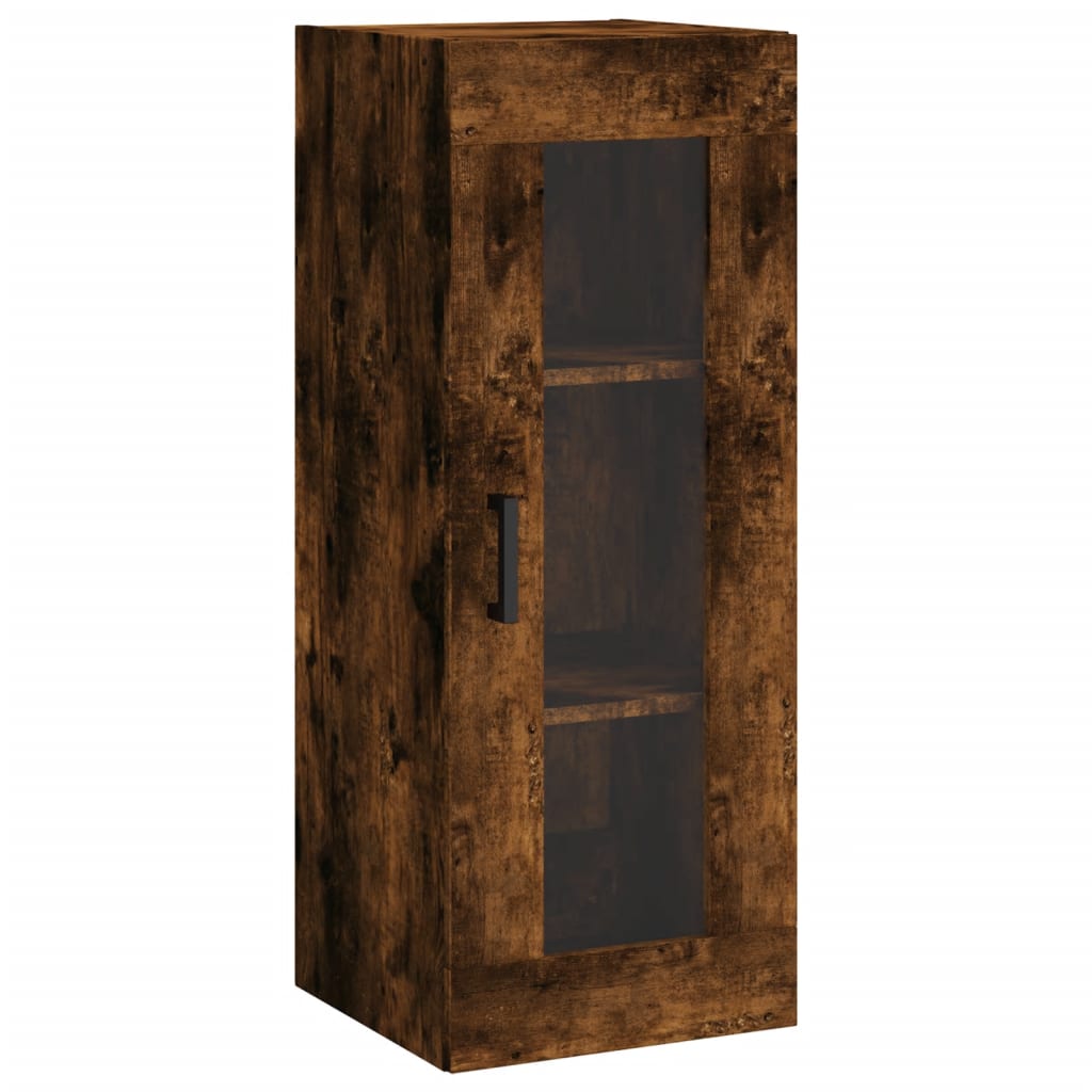 vidaXL Wall Mounted Cabinet Smoked Oak 34.5x34x90 cm
