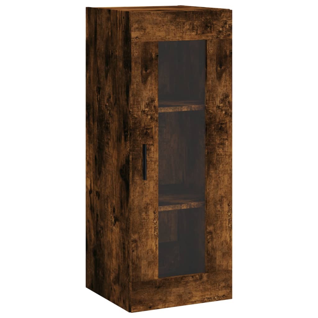 vidaXL Wall Mounted Cabinet Smoked Oak 34.5x34x90 cm