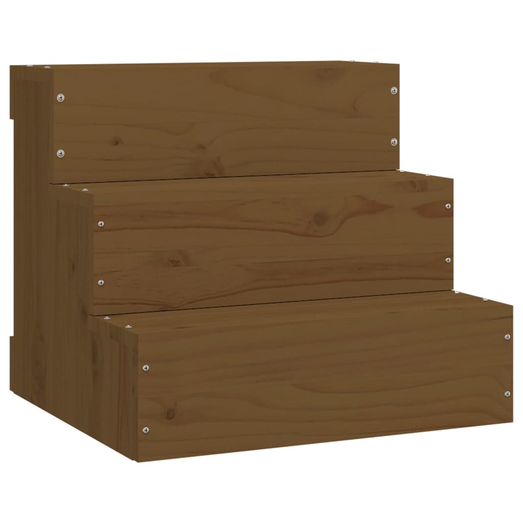 Pet Escalier Marron Miel 40x37,5x35 cm Bois Massif Pin