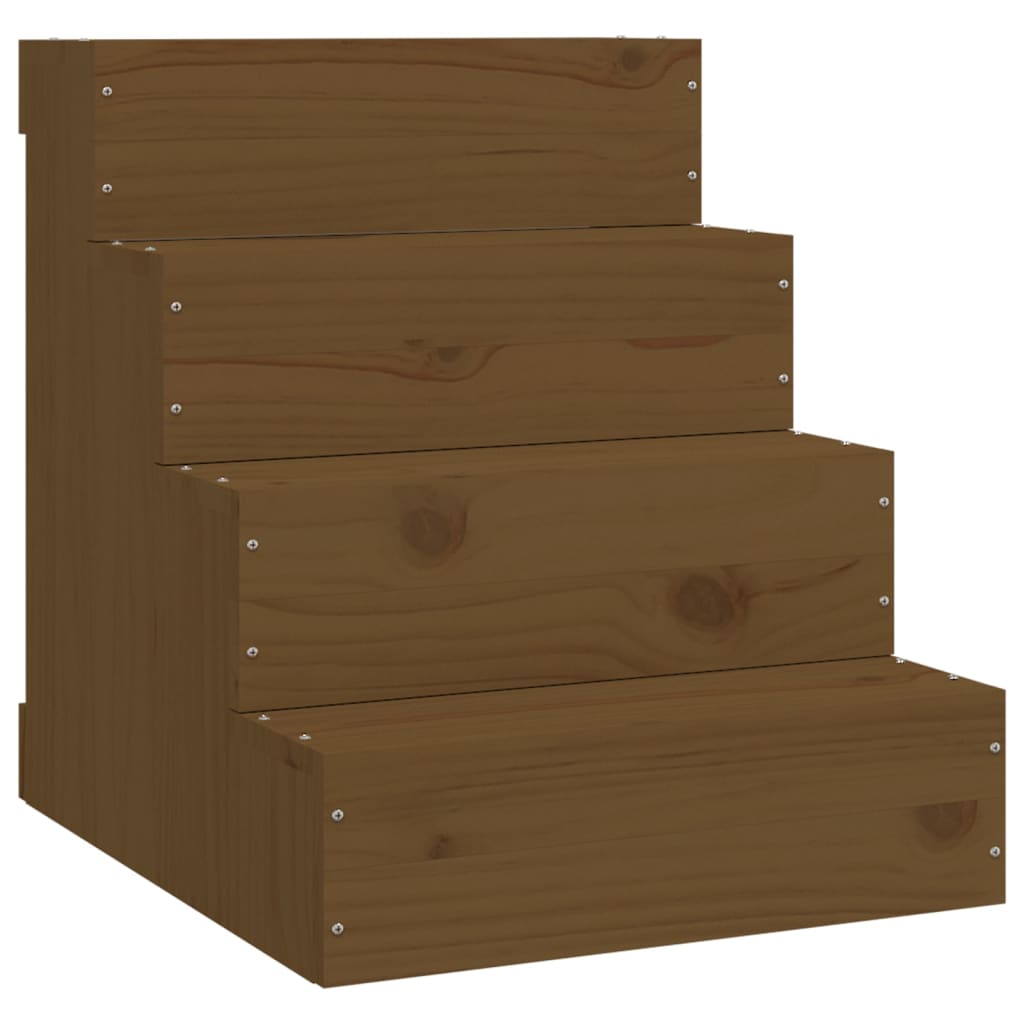 Pet Escalier Marron Miel 40x49x47 cm Bois Massif Pin