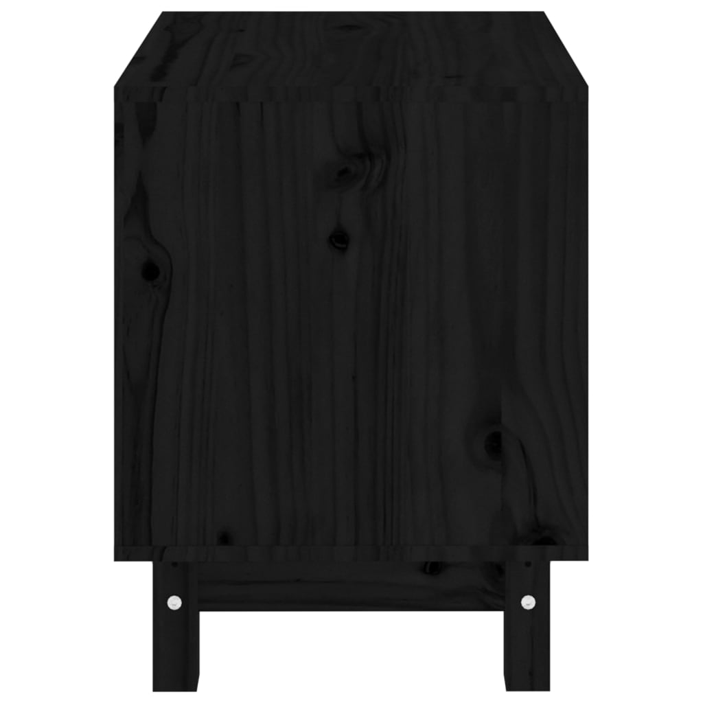 Niche pour Chien Noir 50x40x52 cm Bois Massif Pin