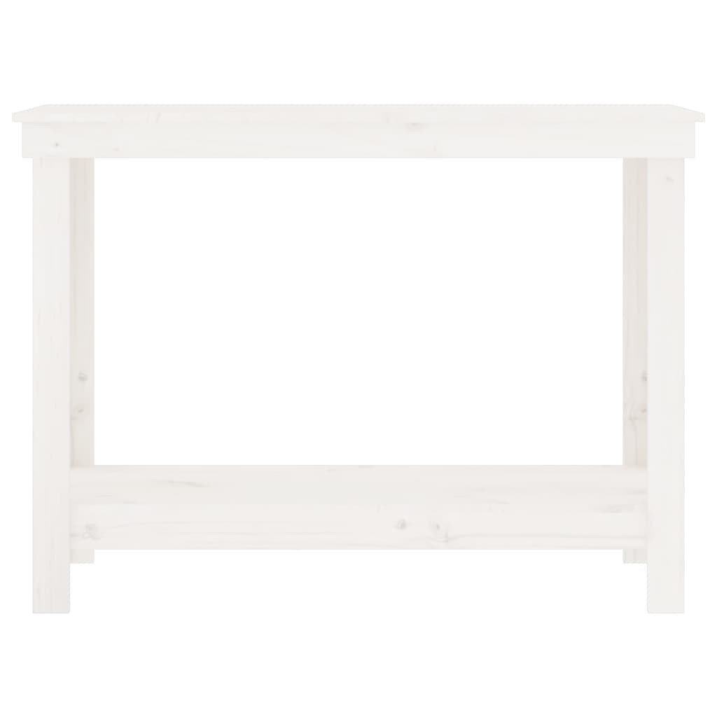 vidaXL Work Bench White 110x50x80 cm Solid Wood Pine
