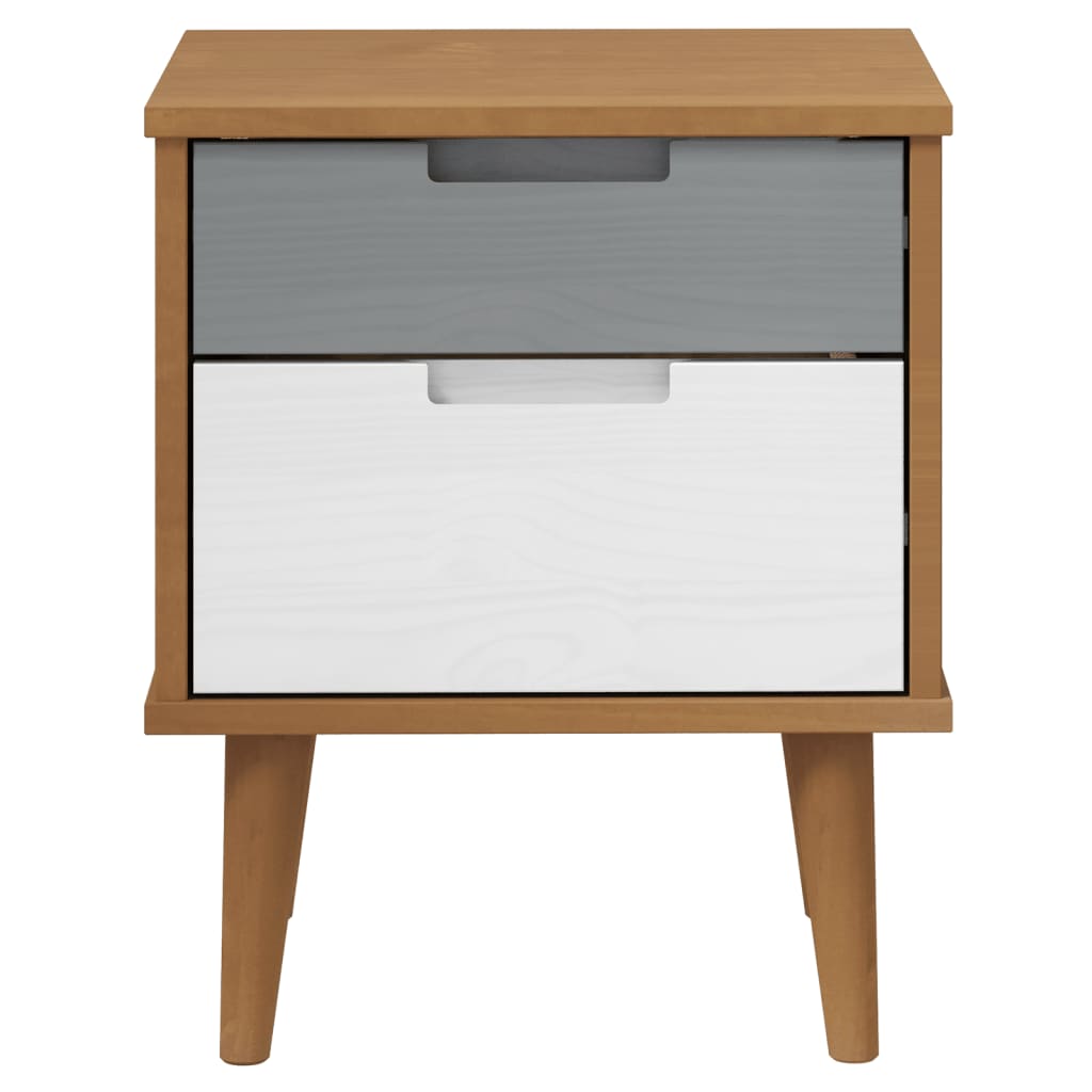 vidaXL Bedside Cabinet MOLDE Brown 40x35x48 cm Solid Wood Pine