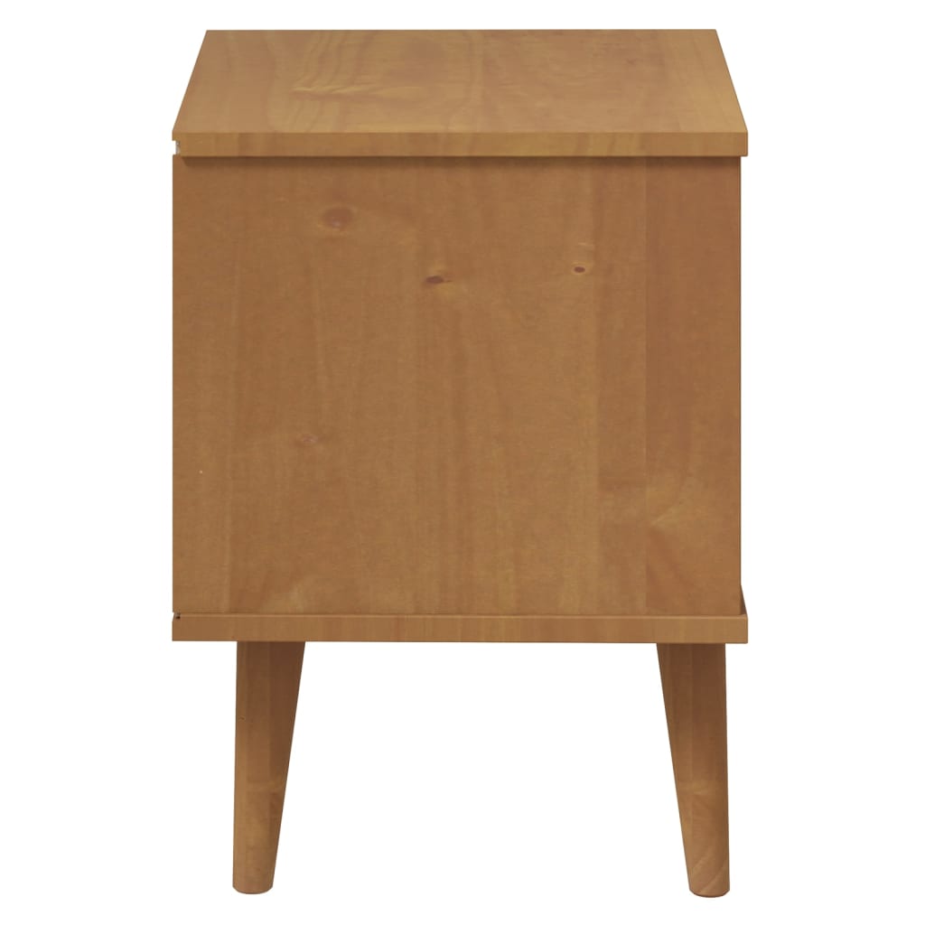 vidaXL Bedside Cabinet MOLDE Brown 40x35x48 cm Solid Wood Pine