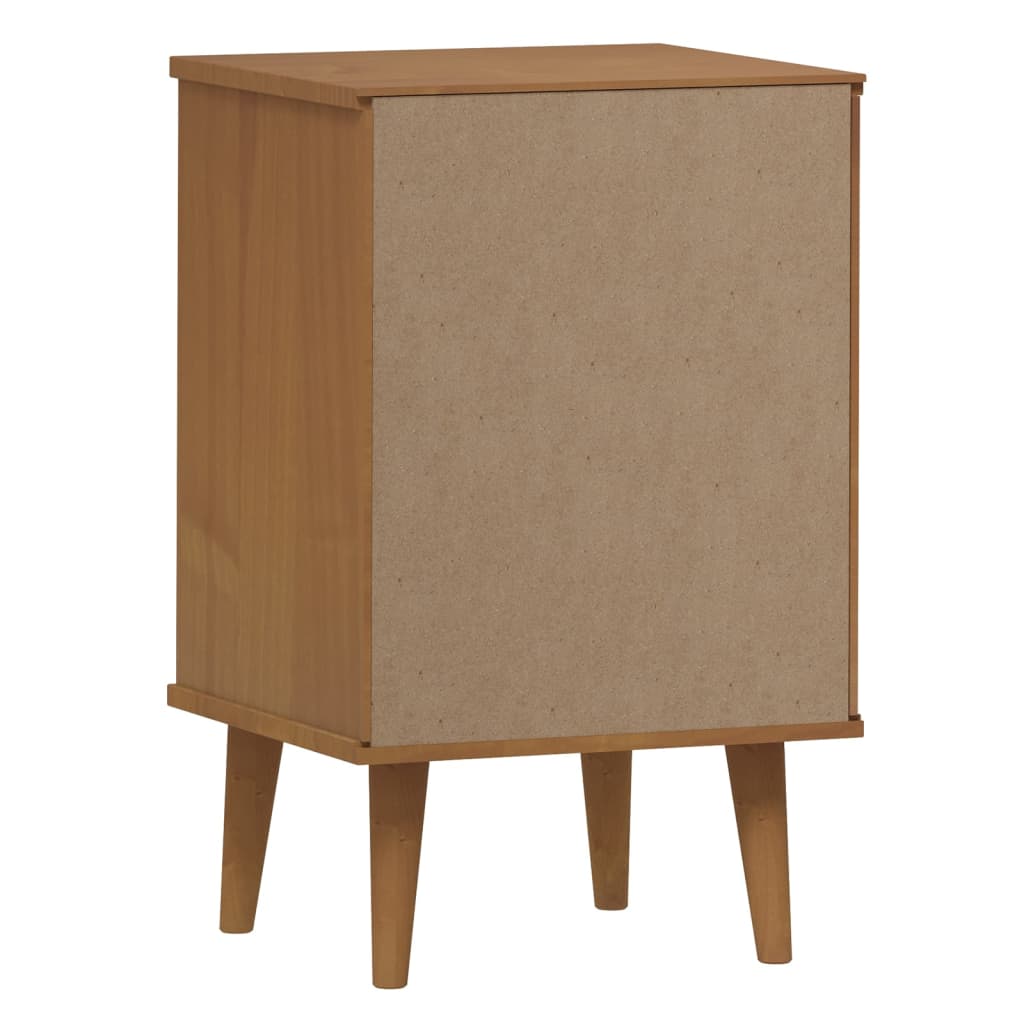 vidaXL Bedside Cabinet MOLDE Brown 40x35x65 cm Solid Wood Pine