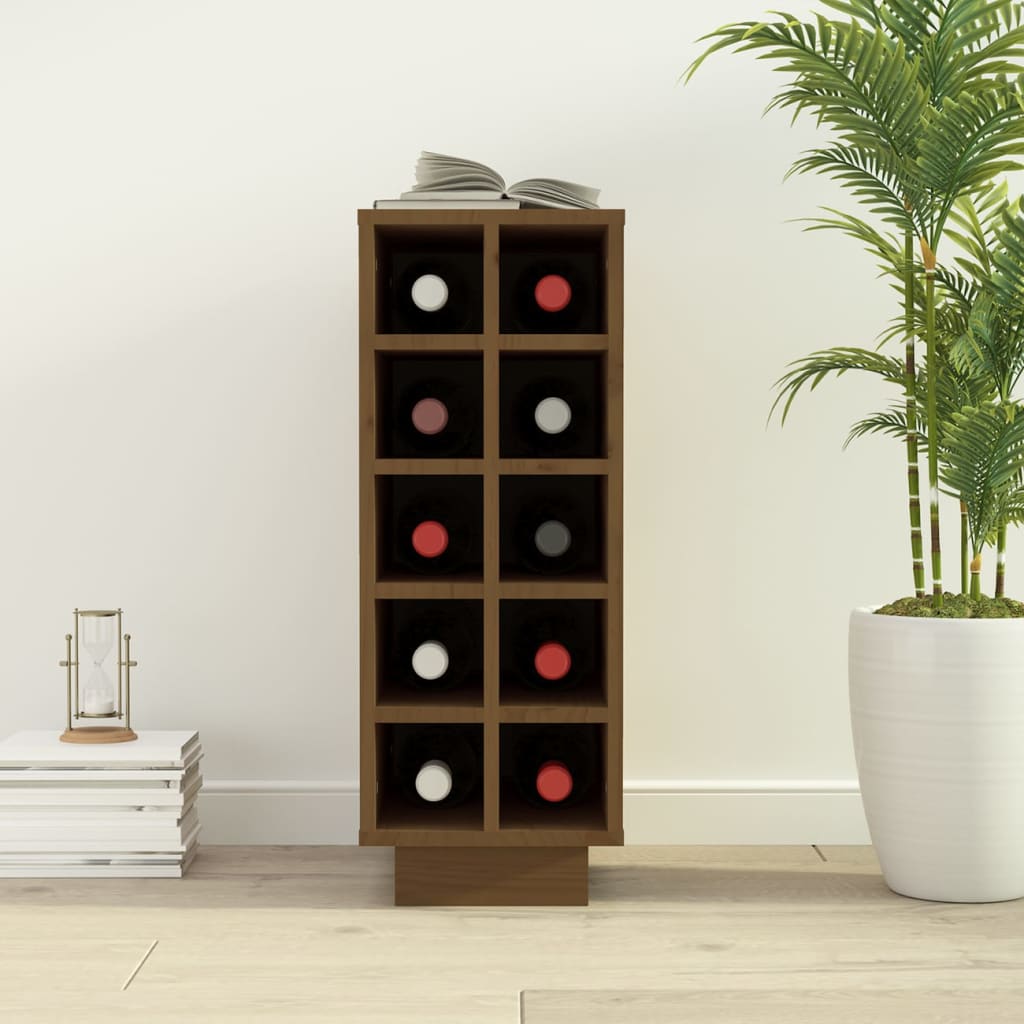 vidaXL Wine Cabinet Honey Brown 23x34x61 cm Solid Wood Pine