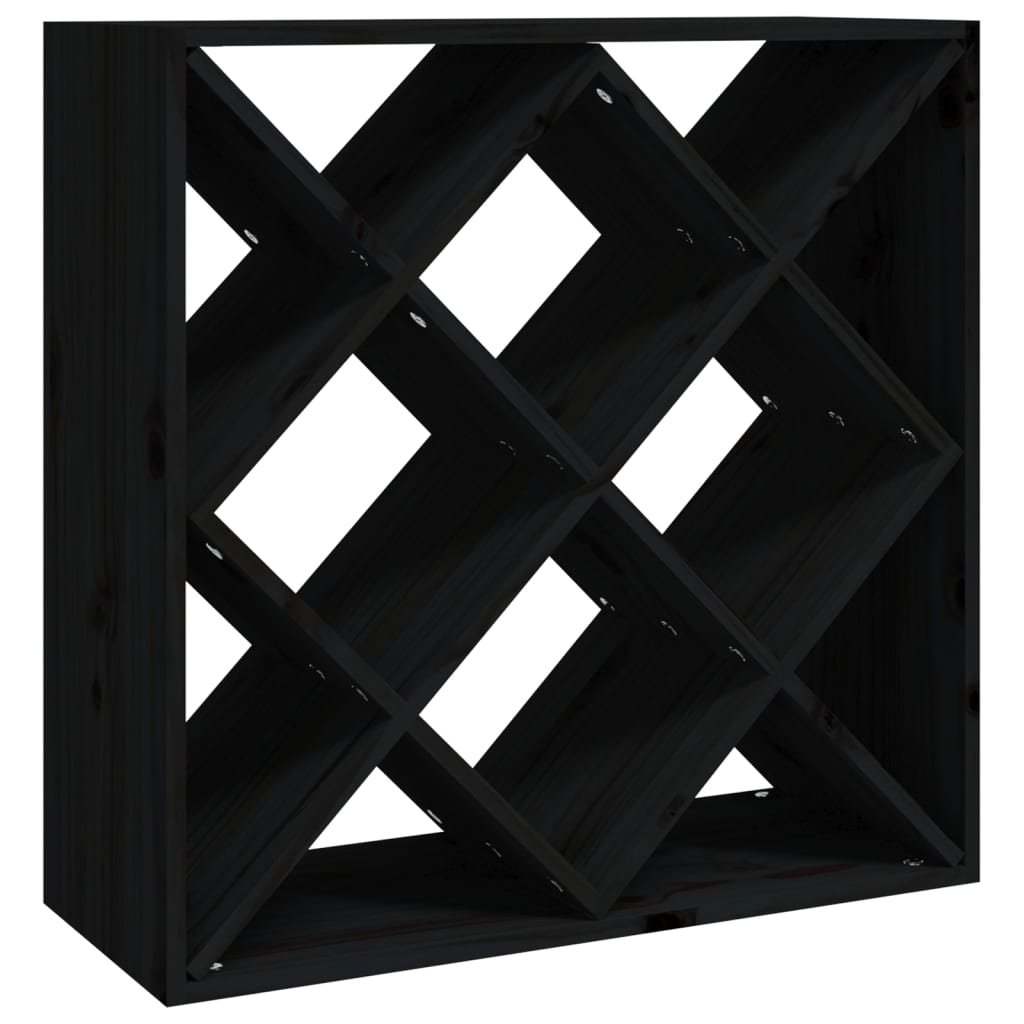 vidaXL Wine Cabinet Black 62x25x62 cm Solid Wood Pine