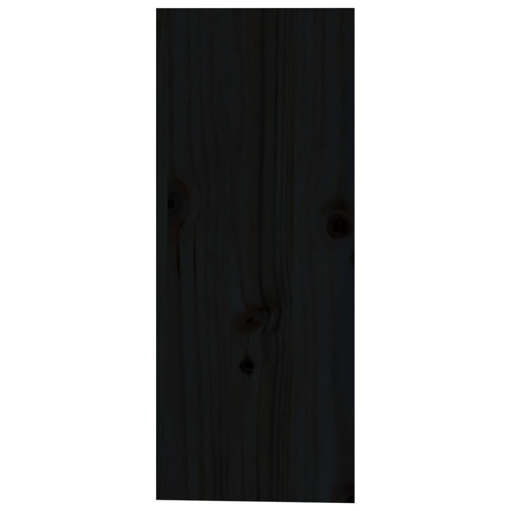 Cave à Vin Noir 62x25x62 cm Bois Massif Pin