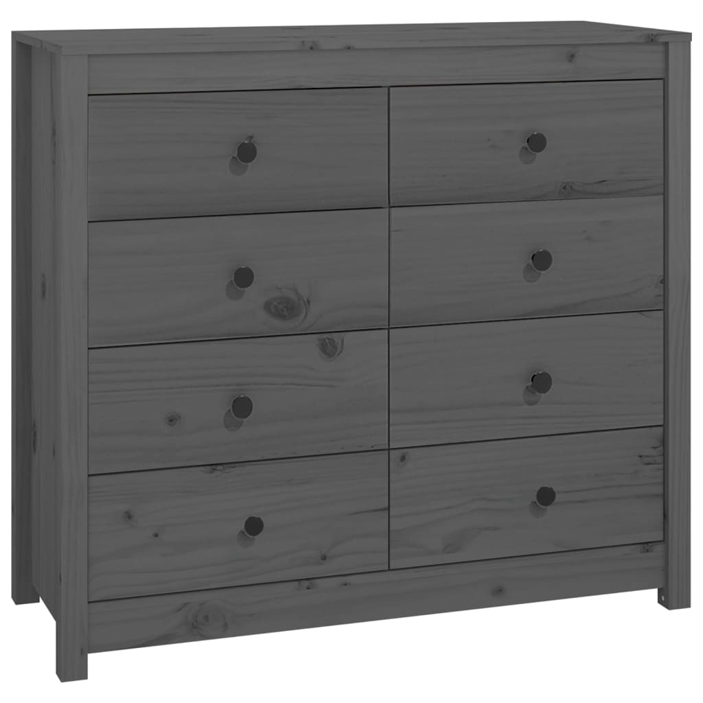 vidaXL Side Cabinet Grey 100x40x90 cm Solid Wood Pine