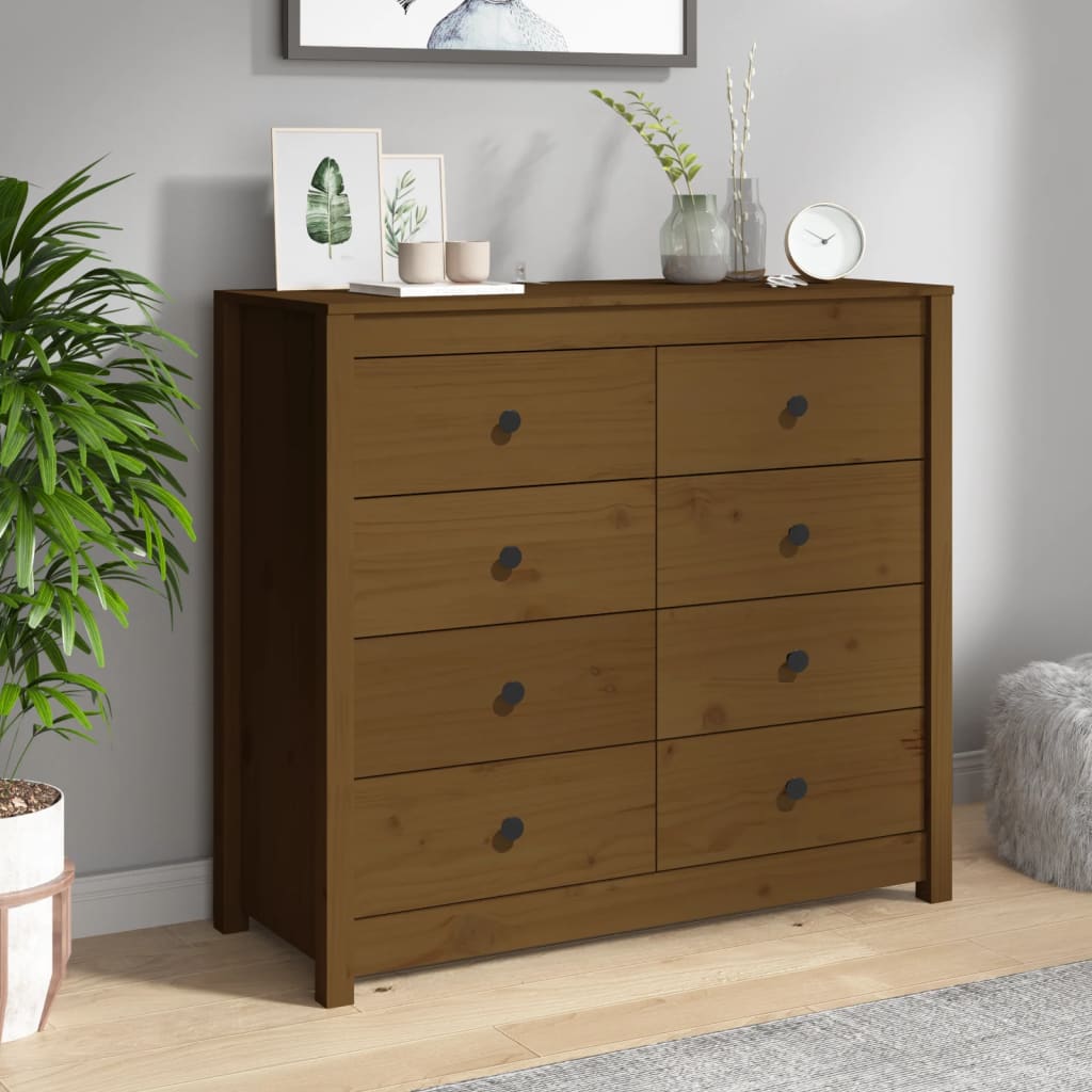 vidaXL Side Cabinet Honey Brown 100x40x90 cm Solid Wood Pine