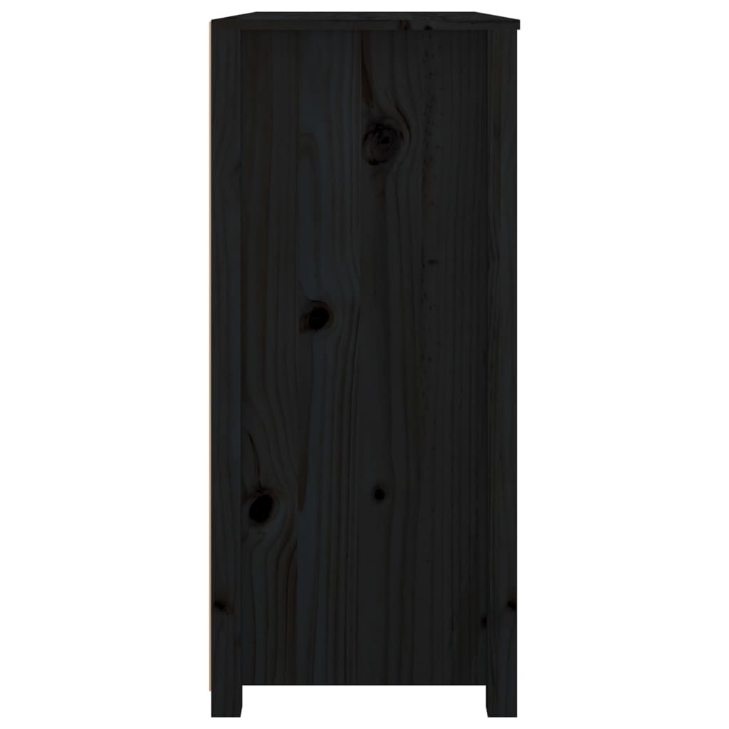 vidaXL Side Cabinet Black 100x40x90 cm Solid Wood Pine