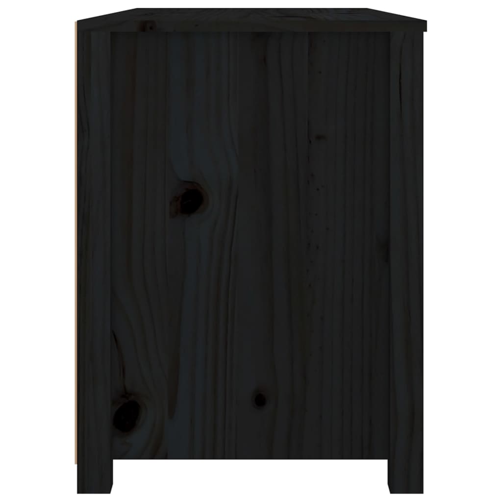 Meuble d'Appoint Noir 100x40x54 cm Bois Massif Pin