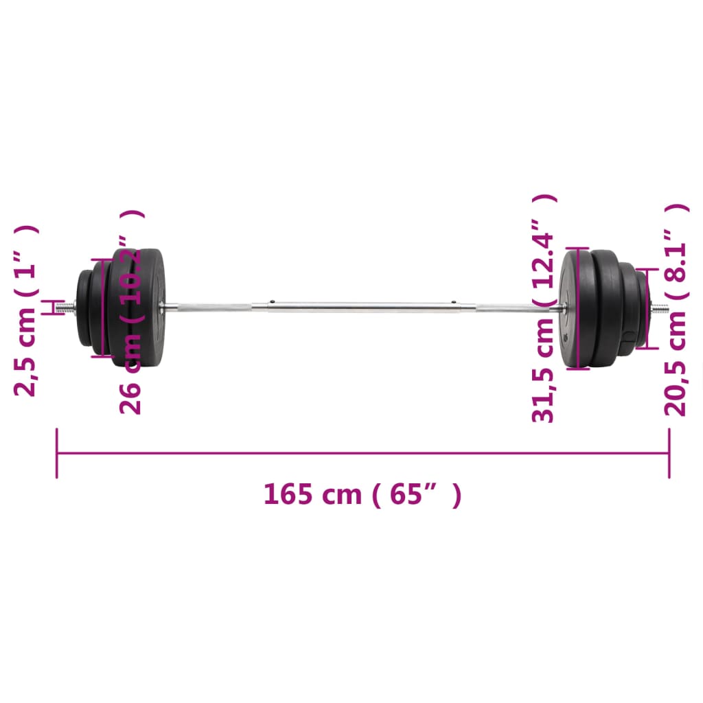 vidaXL Barbell with Plates 60 kg