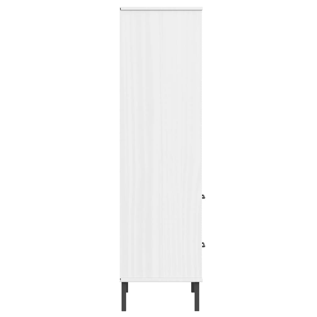 vidaXL Bookcase with 2 Drawers White 60x35x128.5 cm Solid Wood OSLO