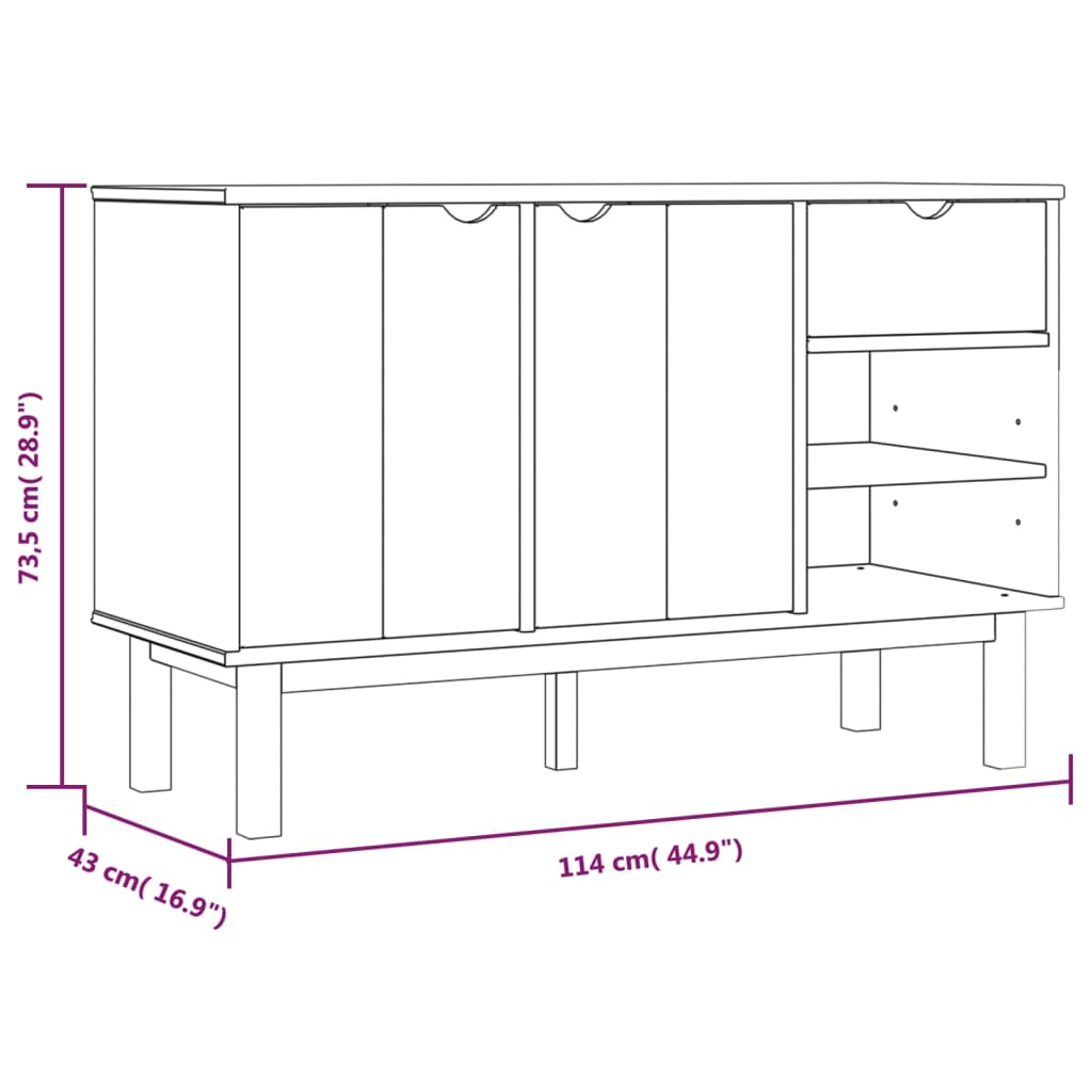 Buffet OTTA 114x43x73,5 cm Bois Massif Pin