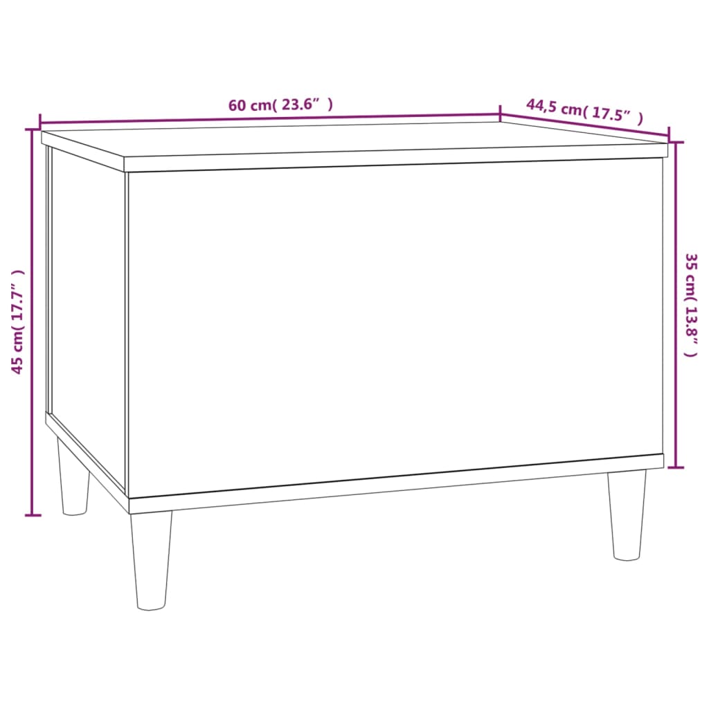 Salontafel Wit 60x44.5x45 cm Gebouwd Hout