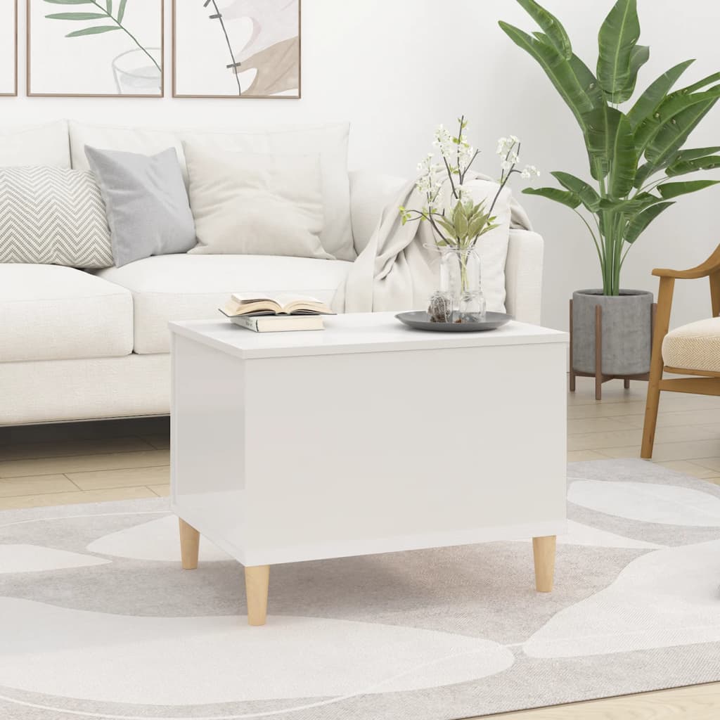 vidaXL Coffee Table High Gloss White 60x44.5x45 cm Engineered Wood