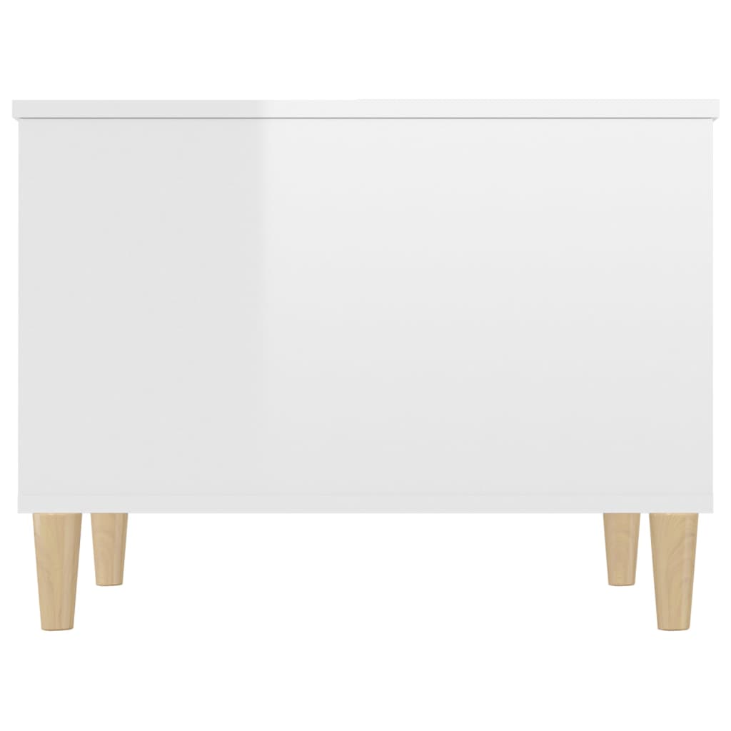 Table Basse Haute Brillance Blanc 60x44,5x45 cm Bois D'ingénierie